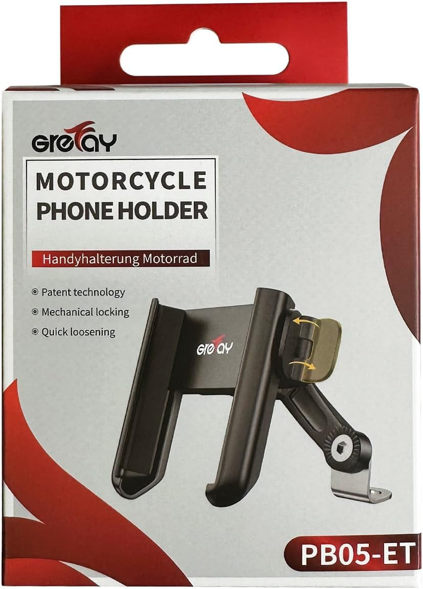 Supporto Telefono Moto 1S Sgancio Rapido Porta Cellulare anti Shake Specchio per 3.5-7.0 Pollici Smartphone Ruotabile a 360°
