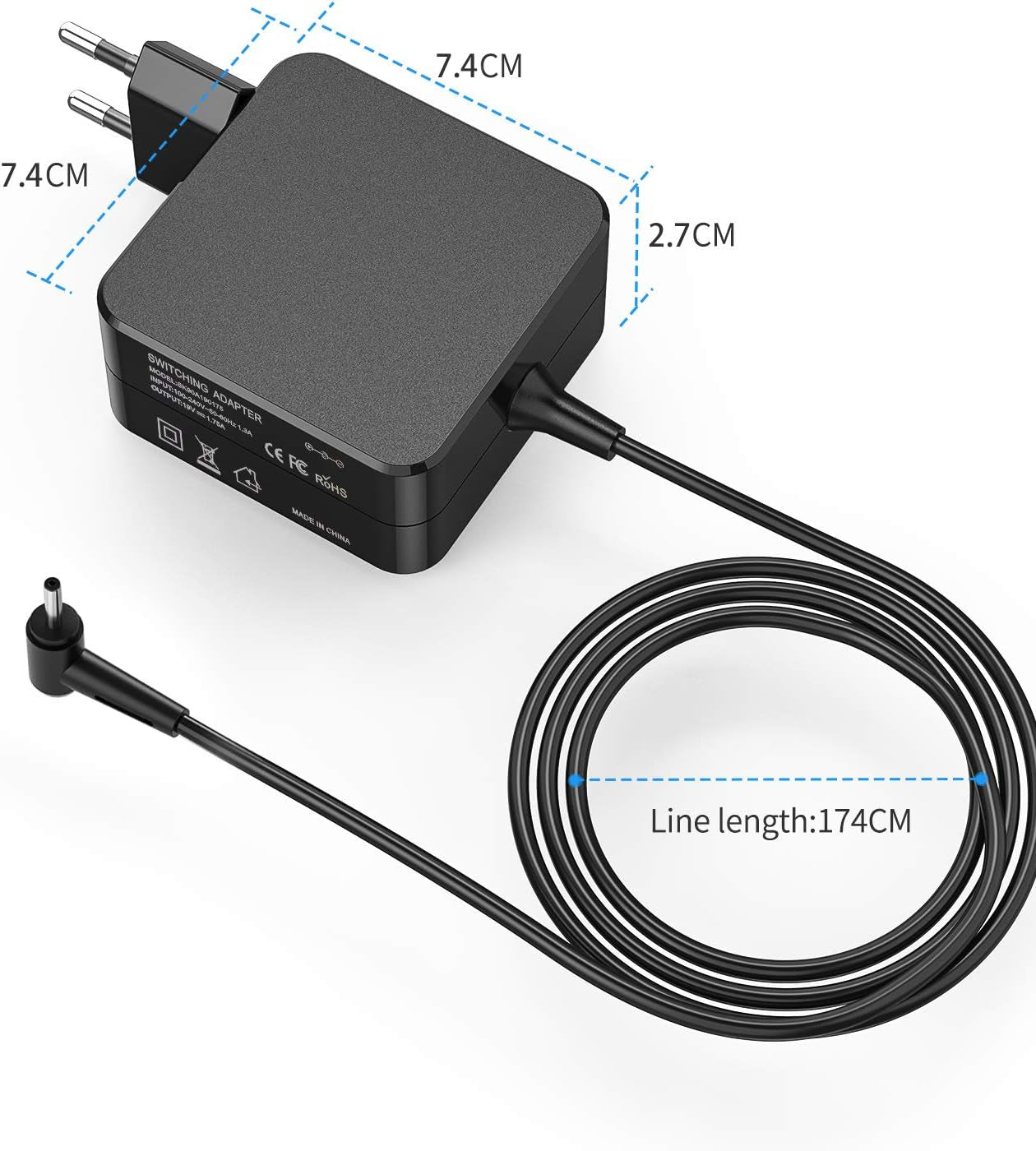 65W Notebook Alimentatore Caricabatterie per PC Portatile ASUS Vivobook S14 S406UA F556 F556U F556UA F556UQ F556UV F556UJ F756UA S510UA S510UN UX303U UX331UN Taichi 21 Caricatore Adattatore