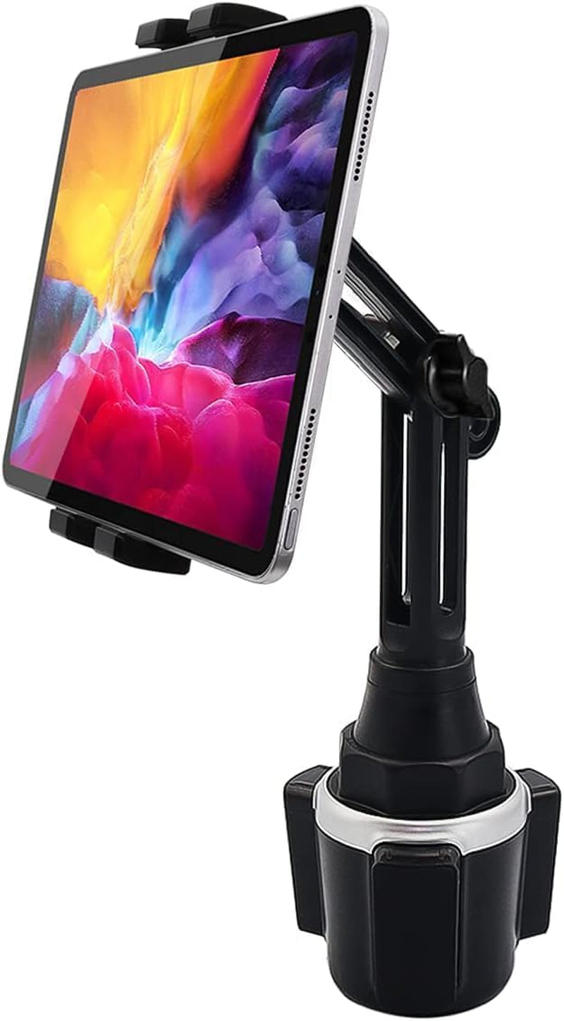 Supporto Tablet Auto Portabicchieri, Porta Tablet & Telefono Tazza Camion Con Braccio Regolabile, per Ipad PRO 12.9 10.5 9.7 Air Mini 5 4 3 2, Samsung Tab, Iphone 12 PRO Max E 4-13 Pollice