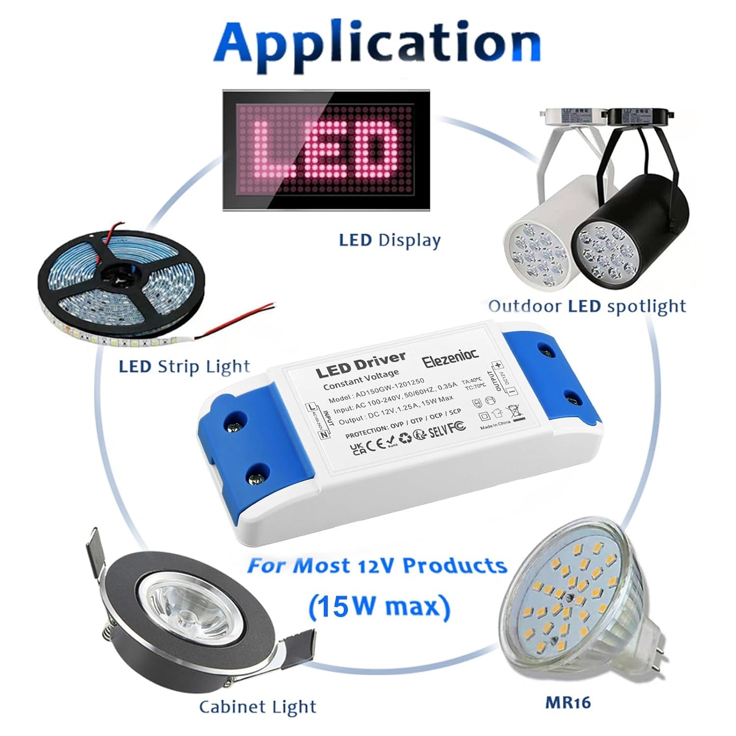 Trasformatore LED 60W LED Driver 5A LED Trasformatori 12V Alimentatore Convertitore LED per Bassa Tensione Striscia Lampadina MR16 GU5.3 MR11 G4(Prodotti per Illuminazione a Tensione Costante)