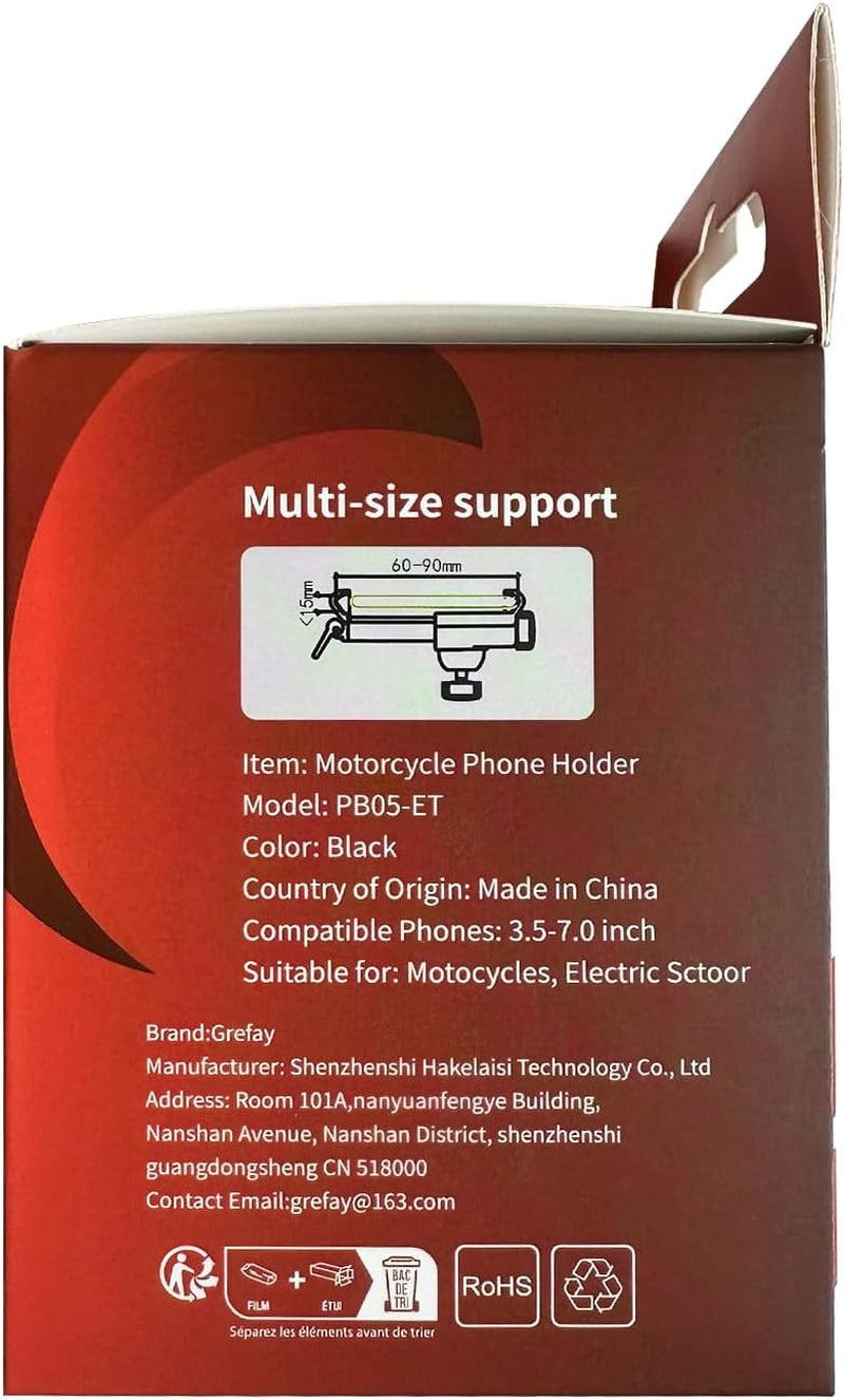 Supporto Telefono Moto 1S Sgancio Rapido Porta Cellulare anti Shake Specchio per 3.5-7.0 Pollici Smartphone Ruotabile a 360°