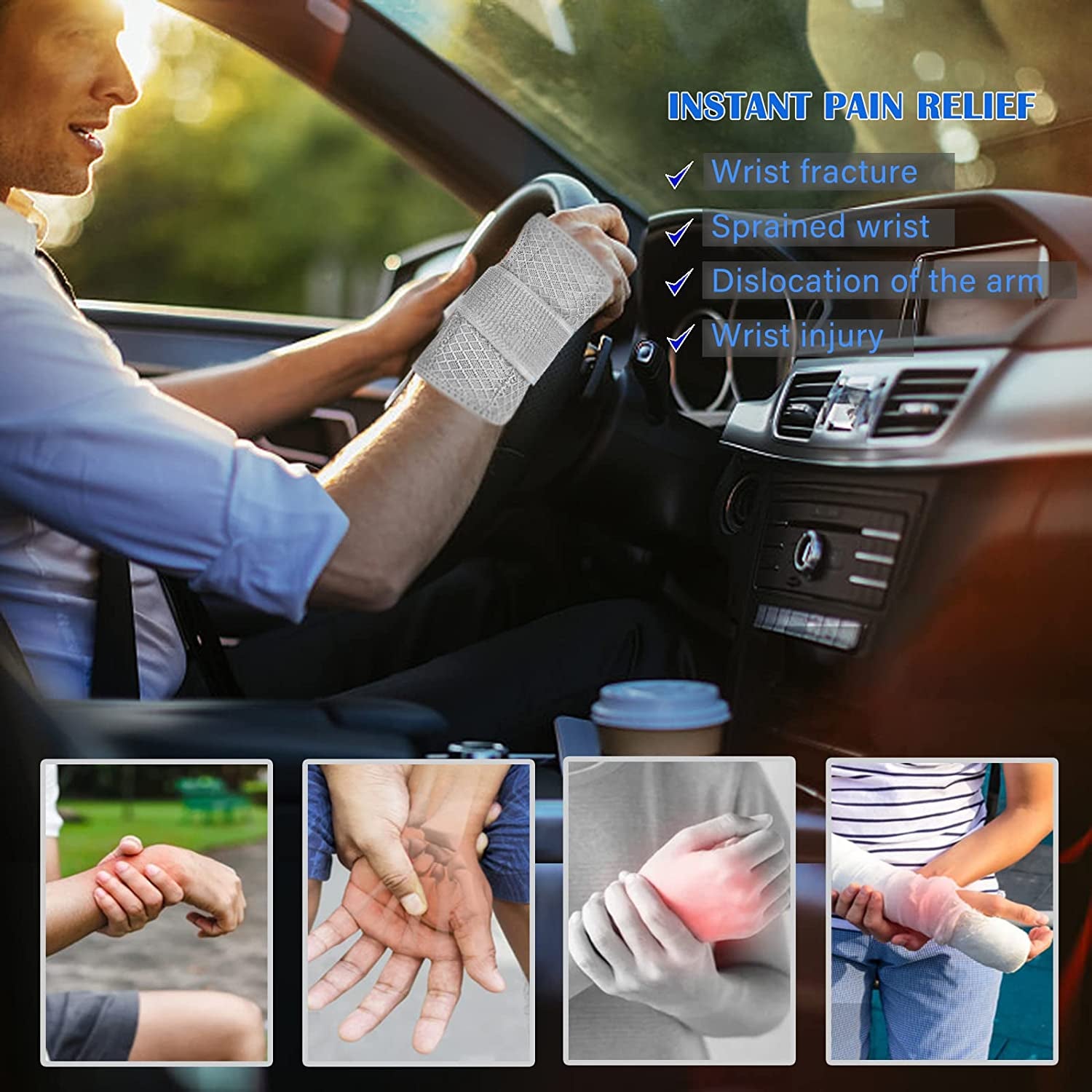 Attelle De Poignet Pour Canal Carpien Pour Homme Et Femme, Attelle De Poignet Réglable Pour Main Droite Et Gauche, Soulagement De La Douleur Pour L'Arthrite, Les Tendinites