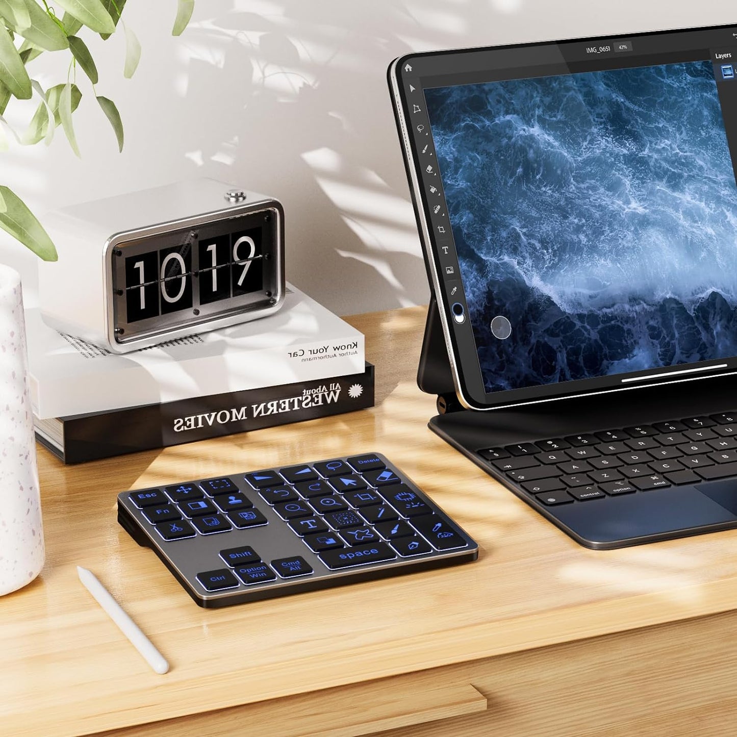 Tastiera Retroilluminata Bluetooth per Photoshop, Tastiera Ricaricabile per Photoshop, Compatibile Con Windows/Macos/Ios