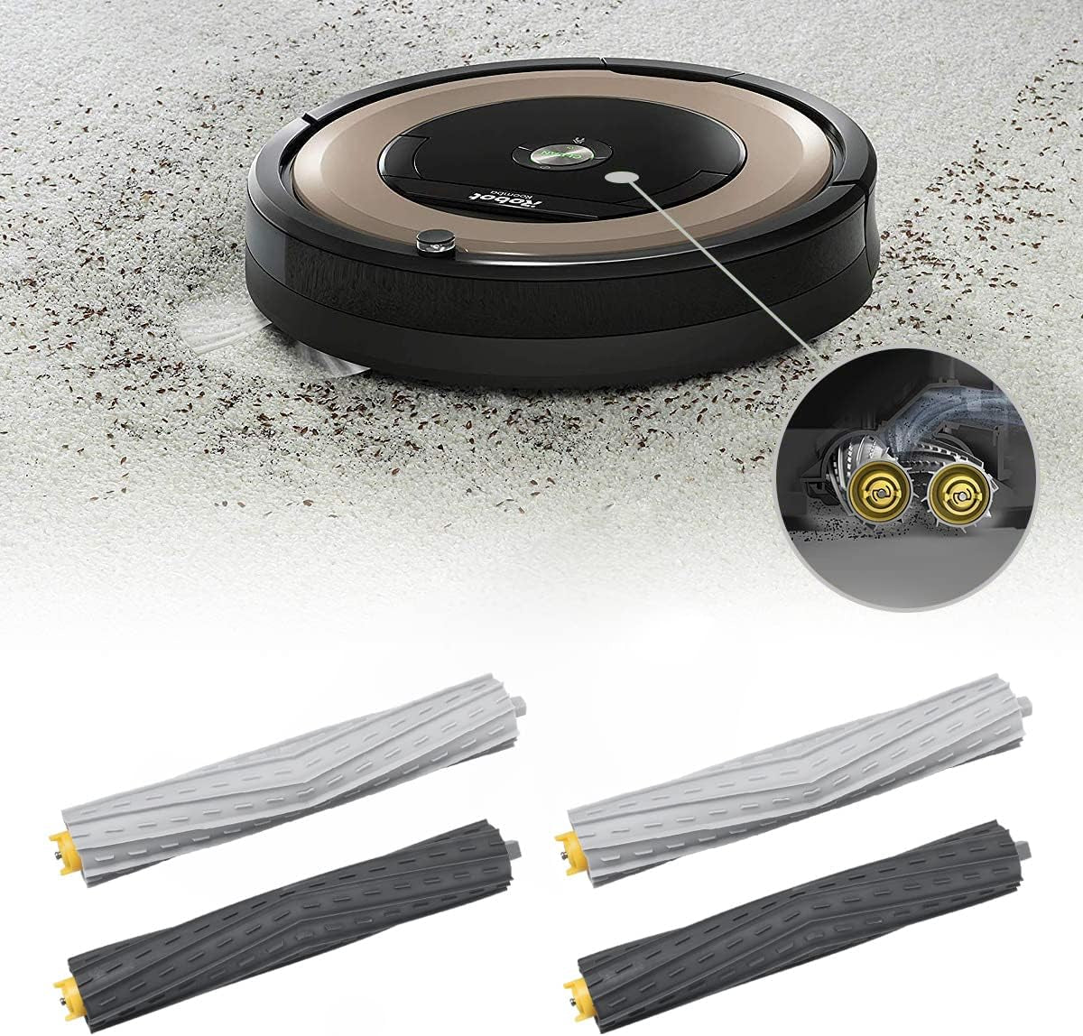 Ricambi Di Spazzole in Gomma per Irobot Roomba Serie 800 E 900 860 861 865 866 870 871 876 880 885 886 890 891 895 960 966 980 Robot, Accessori Roller Brush per Irobot Roomba 800 & 900