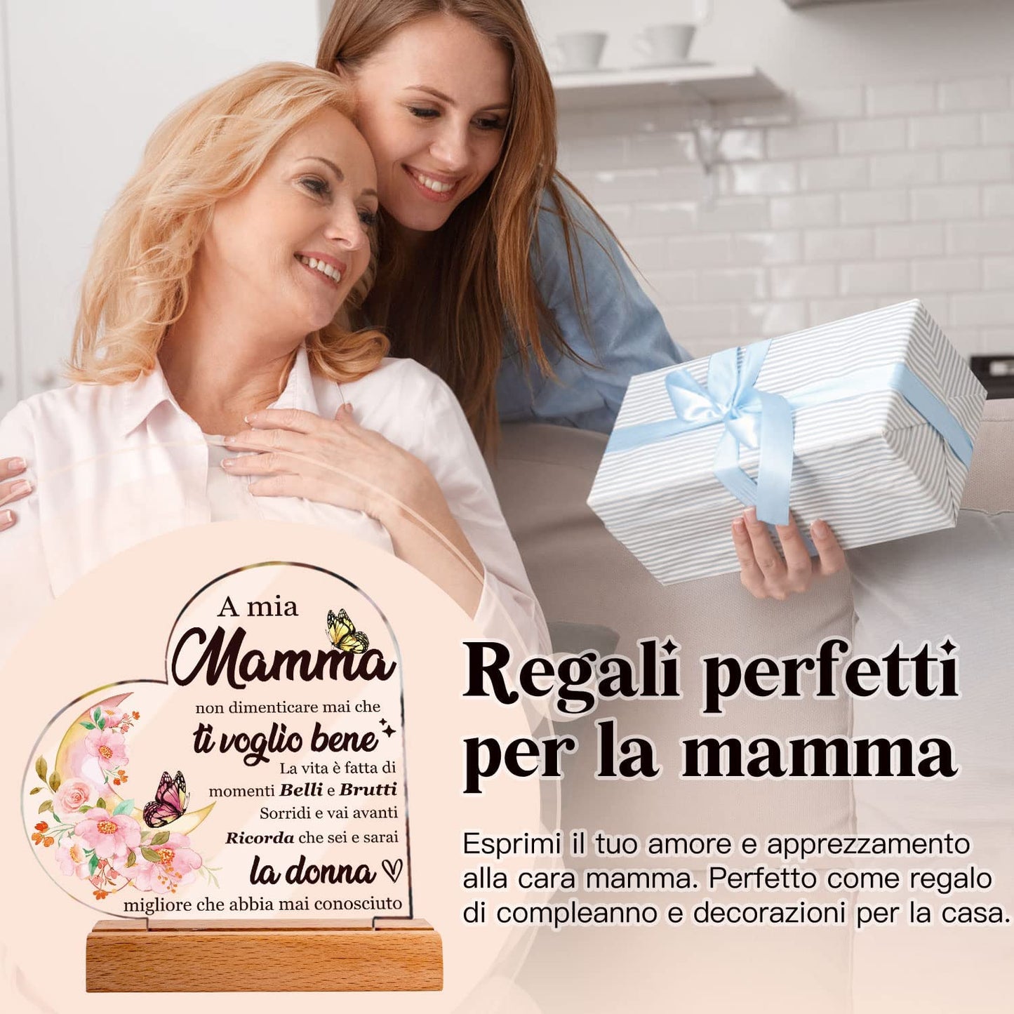 Regalo Mamma Compleanno - Placca Acrilica, Da Parte Di Figlio, Con Belle Frasi, Ringraziamento per Matrigna