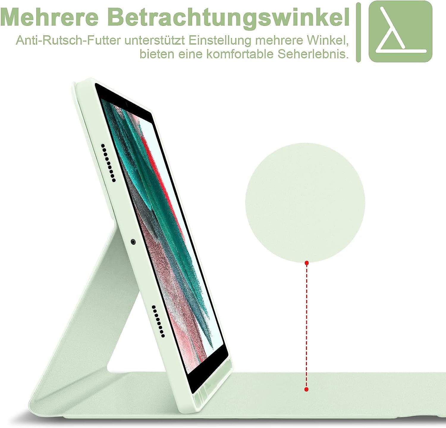Custodia per Tastiera per Samsung Galaxy Tab A8 10,5" 2022, QWERTZ Tastiera Rimovibile Con Custodia Protettiva per Galaxy Tab A8 10,5 Pollici 2022 (SM-X200/X205/X207), Verde