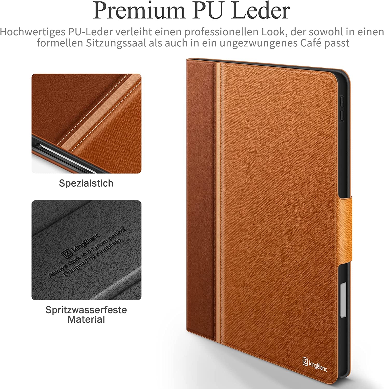 Custodia per Ipad Pro 12.9 (6A/5A/4A/3A Generazione, 2022/2021/2020/2018) Con Portapenne, Ecopelle, [Sveglia/Sonno Automatico + Supporto Ricarica Apple Pencil2 + Angoli Multipli], Marrone