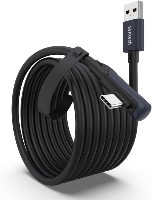 Cavo Link 5 Metri Compatibile Con Quest2/Pro E Pico4/Pro Accessori, Trasferimento Dati PC Ad Alta Velocità, Link Cavo USB 3.0 a USB C per Visore VR E PC Da Gioco, Nero