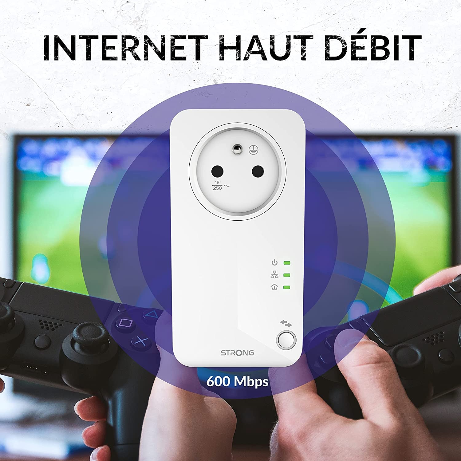 Confezione Da 2 Prese CPL Da 600 Mbps, Presa Filtrata E Porta Ethernet, Compatibile Con Box Internet, Ideale per Multitv, Nessuna Configurazione, Pronta All'Uso (2 CPL600 Mbt/Porta RJ45)