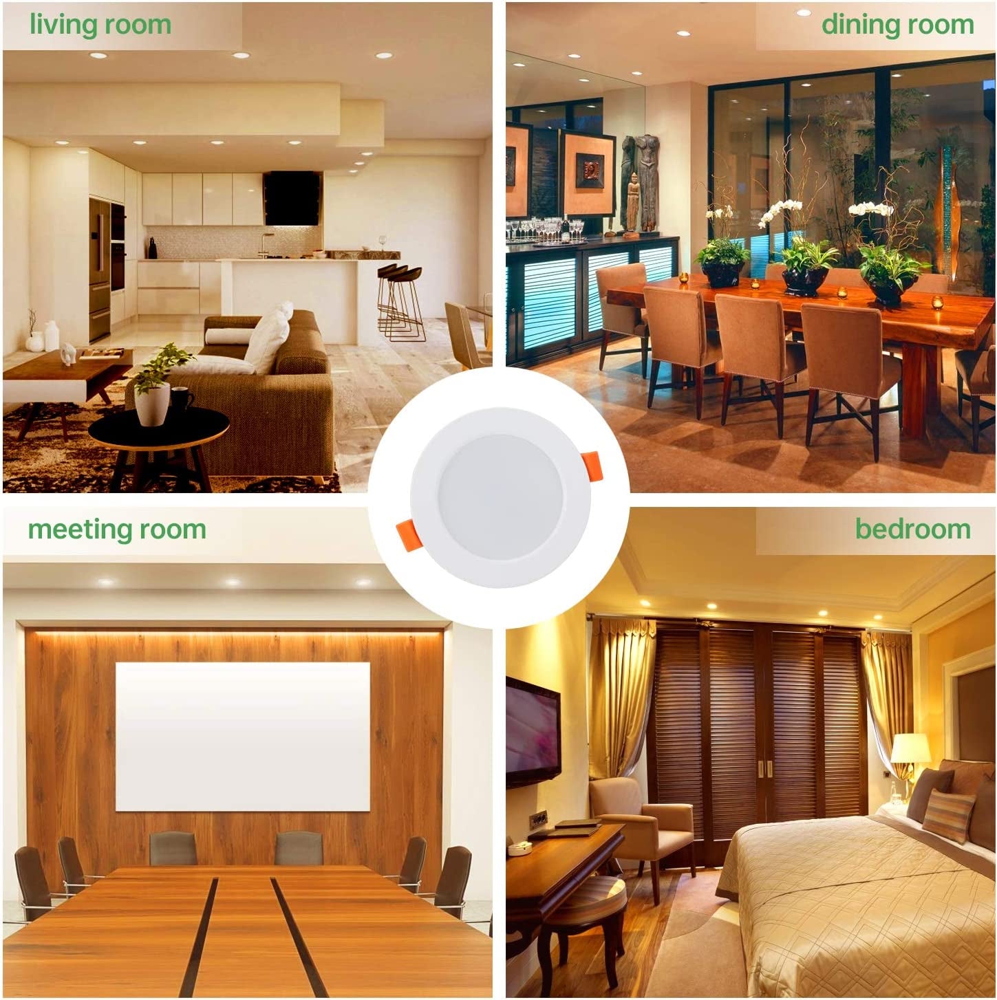 Faretti Led Da Incasso per Cartongesso,5W Equivalenti a 40W,Luce Bianca Calda 2700K Luci Ultrasottili Da Soffitto per Cartongesso Da Interno,Rotondo Métal,Slim Downlights,Foro Φ75-95Mm,Set Da 6