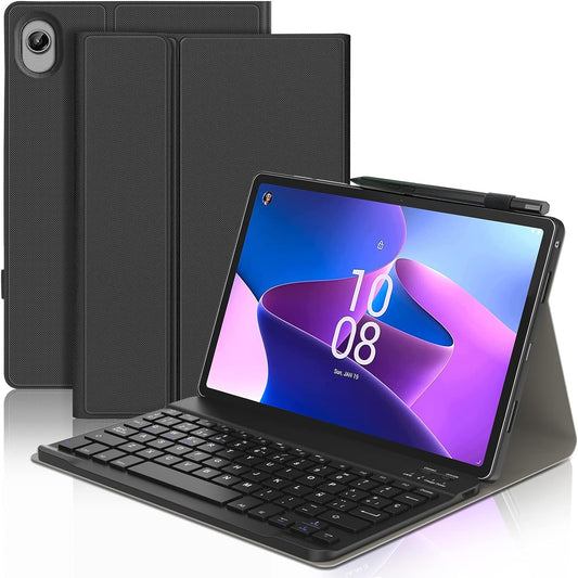Custodia Tastiera per Lenovo Tab M10 plus (3A Gen) 10,6 Pollice, Cover Tastiera Wireless Con Supporta Auto Wake/Sleep, Tastiera Bluetooth Italiana Staccabile, Leggero Case Keyboard, Nero