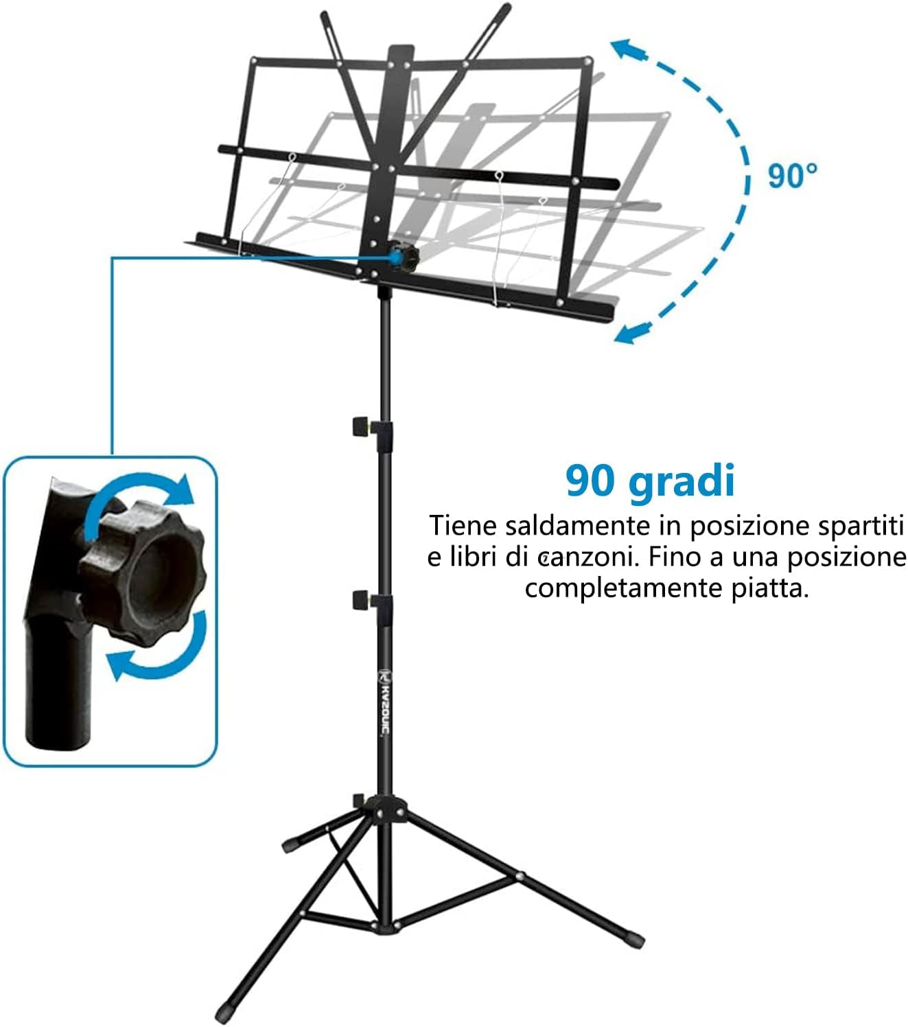 Leggio, Kasonic 2 in 1 Leggio per Spartiti Pieghevole a Doppio Uso E Supporto per Libri Da Tavolo, Portatile E Leggero Con Supporto per Clip per Spartiti