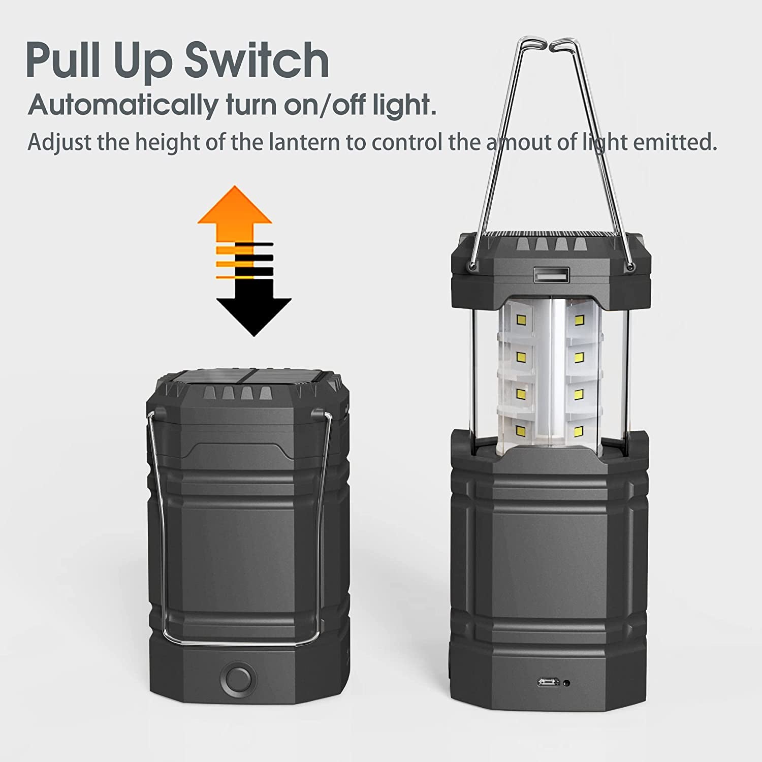 Lanterna Solare Da Campeggio a Manovella, Torcia a LED Portatile Ultra Luminosa, Batteria 3000 Mah E Durata Della 30-35 Ore, Porta USB E Impermeabile per Esterno, Lettura, Escursionismo, Emergenza