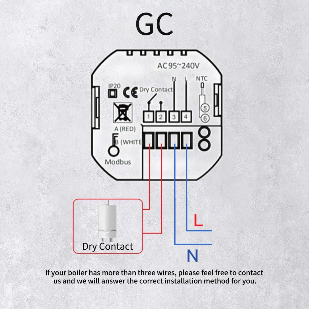 Termostato Wifi Regolatore Di Temperatura Ambiente Programmabile per Caldaia a Gas Temperatura Umidità Tuya/Smart Life APP Controllo Wireless Alexa/Google Home