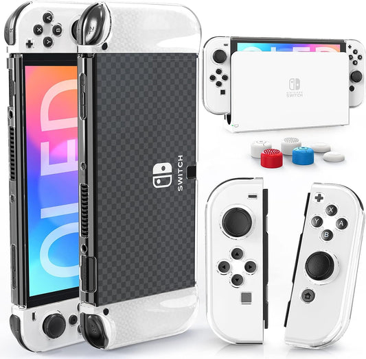 Custodia Switch OLED per Nintendo Switch Oled,Cover Dockabile Custodia Protettiva Rigida per PC per Switch OLED Console Accessori Switch OLED Con Tappi per Thumb Stick