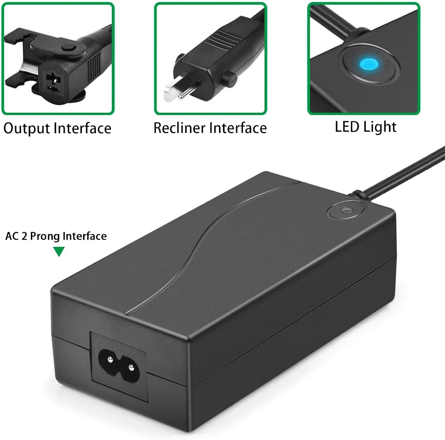 Alimentatore Reclinabile Di Potenza, Adattatore 29V 2A Alimentatore Switching Trasformatore Caricabatterie per Limoss OKIN SP2-B SP2-A MC125 MC120 Sedie Reclinabili Divano Reclinabile Elettrico