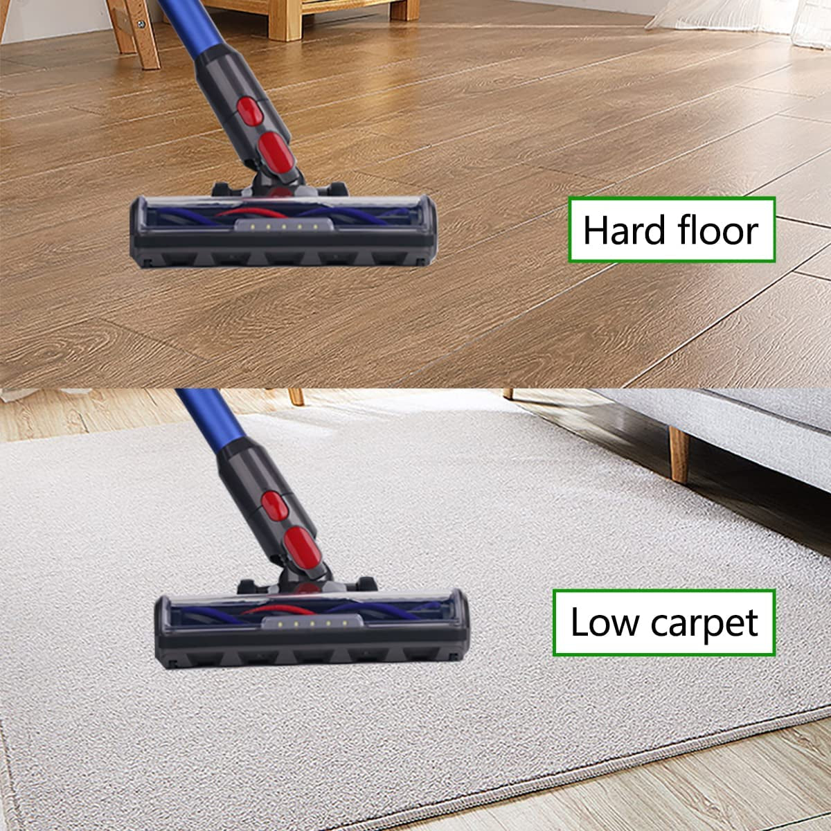Spazzola Compatibile Con Dyson V7 V8 V10 V11 V15 Accessorio per Aspirapolvere Bocchetta per Pavimenti Con 5 Luci Anteriori Larghe 26 Cm
