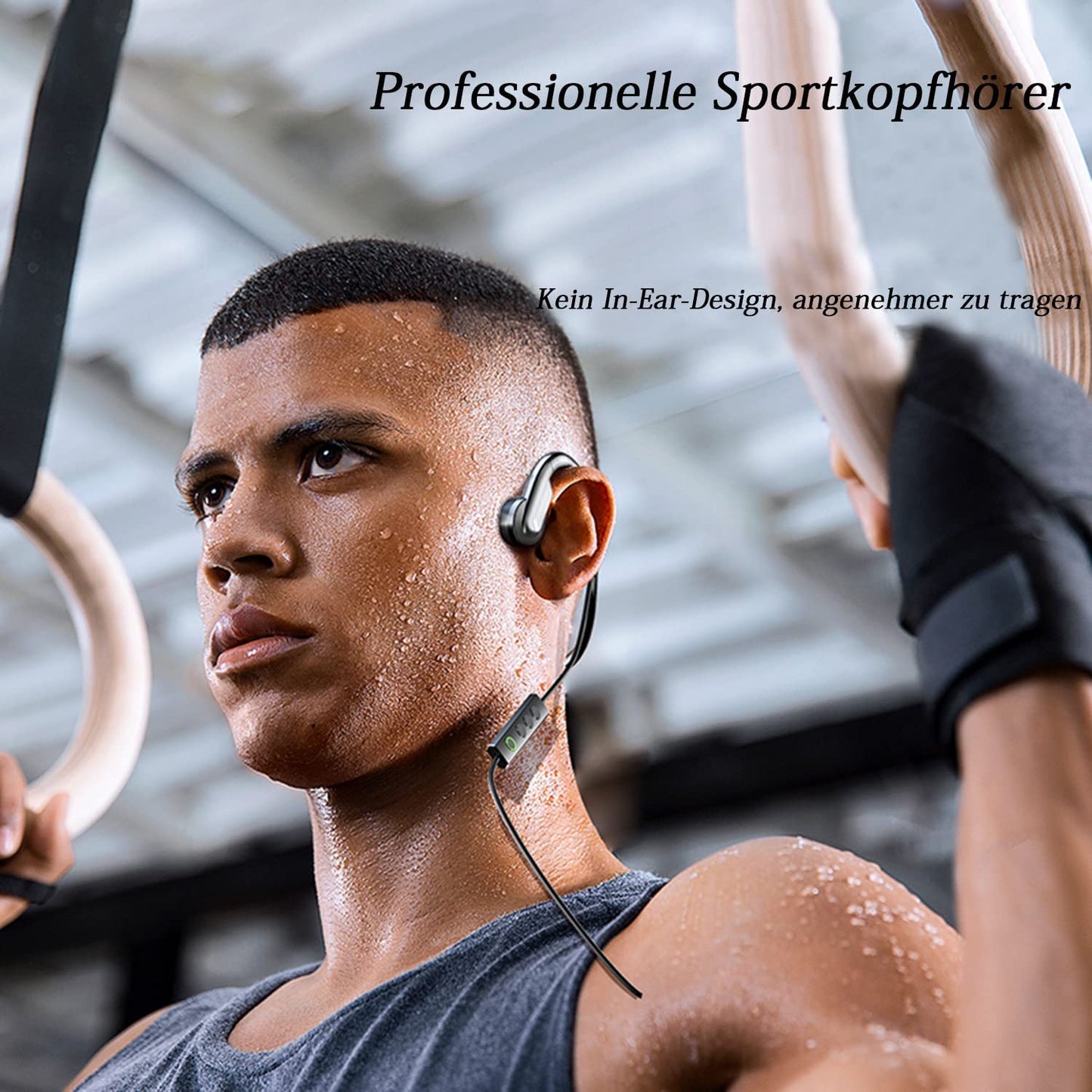 Cuffie a Conduzione Ossea Con Cavo Cuffie Sportive Con Microfono Cablato Cuffie IPX5 Impermeabile Musica Leggera per Corsa, Allenamento, Escursionismo, Guida, Ciclismo (G5-USB-C)