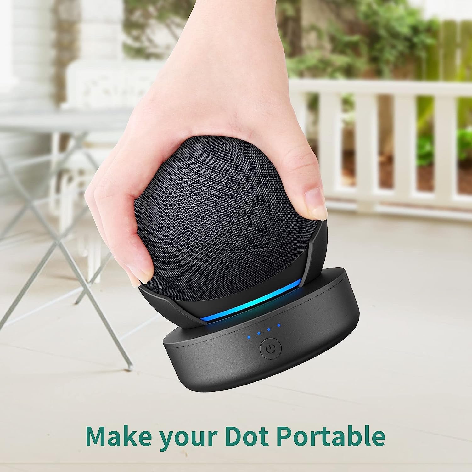Batteria per Dot 5 Generazione – 10000 Mah Stazione Di Ricarica Portatile Accessori Batteria Senza Fili Con 16 Ore Di Tempo Di Riproduzione (Senza Dot 4 Dispositivi) (Nero)