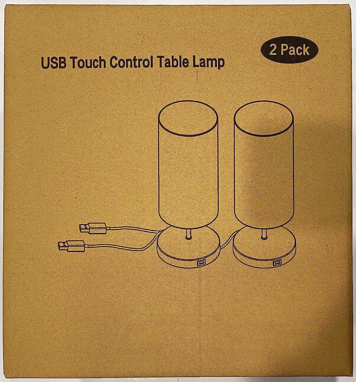 Set Di 2 Lampade Da Tavolo O Da Comodino Con Controllo Touch, 3 Temperature Di Colore E Luminosità Continua, Porte Di Ricarica USB, Camera Dei Bambini, Ufficio, Legno